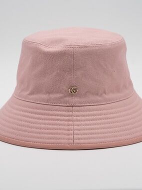 size M Gucci GG Canvas Bucket Hat Pink with Monogram Print